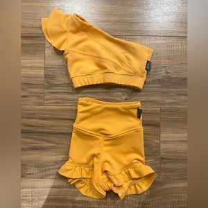 Tiger Friday Southern Belle Crop Top + Filly Bootie Shorts in Creamsicle